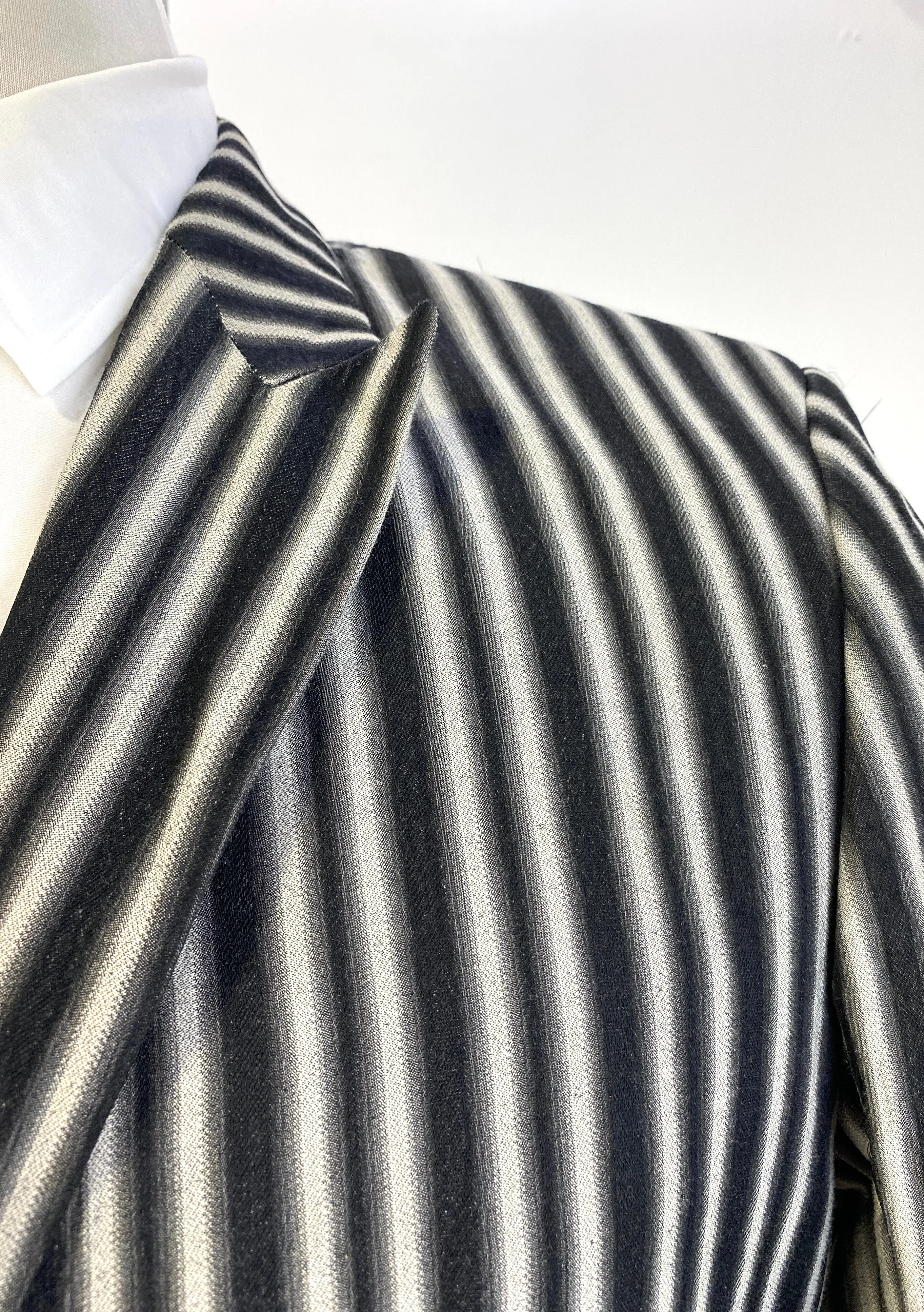 1990s Vintage Black/ Grey Stripe Men's Blazer, Venturo Jacket, C40