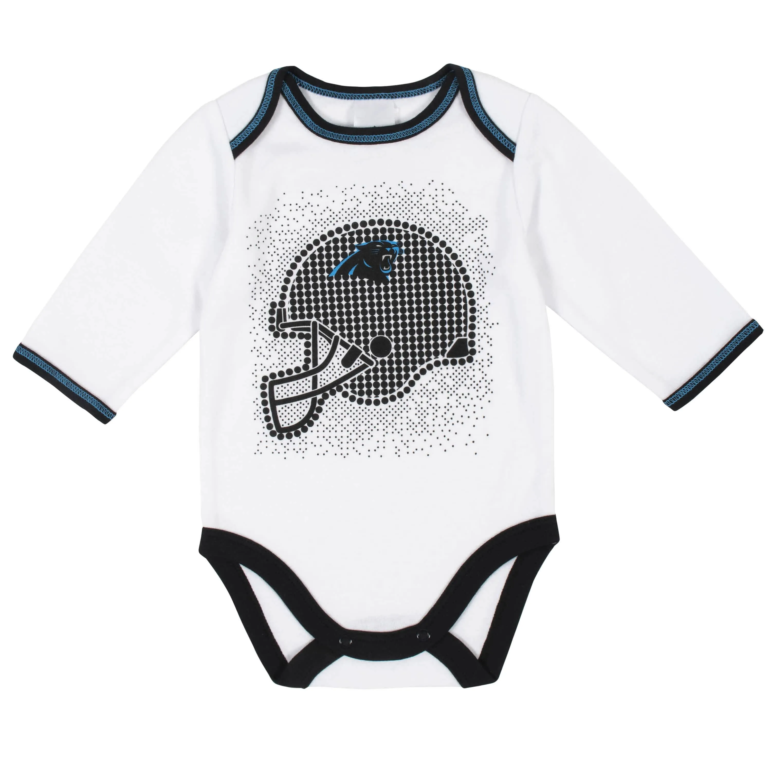 3-Piece Baby Boys Carolina Panthers Bodysuit, Footed Pant, and Cap Set