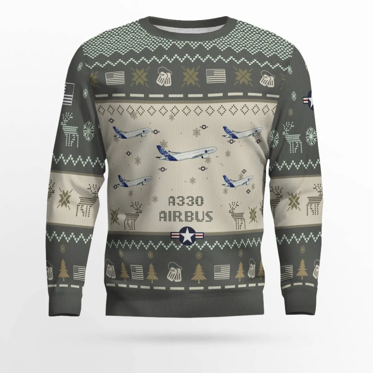 Airbus A330 Aircraft Ugly Sweater, Ugly Sweater Christmas Shirt for Men Dad Veteran