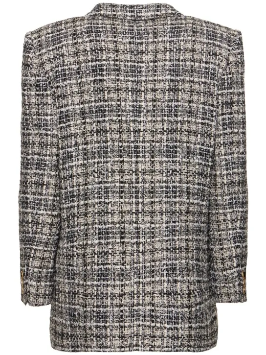 Alessandra Rich   Oversized checked lurex tweed blazer 