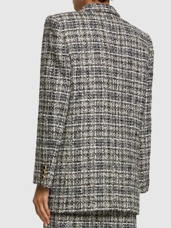 Alessandra Rich   Oversized checked lurex tweed blazer 