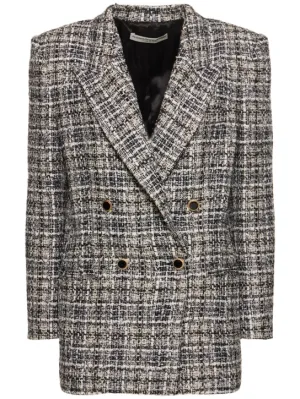 Alessandra Rich   Oversized checked lurex tweed blazer 