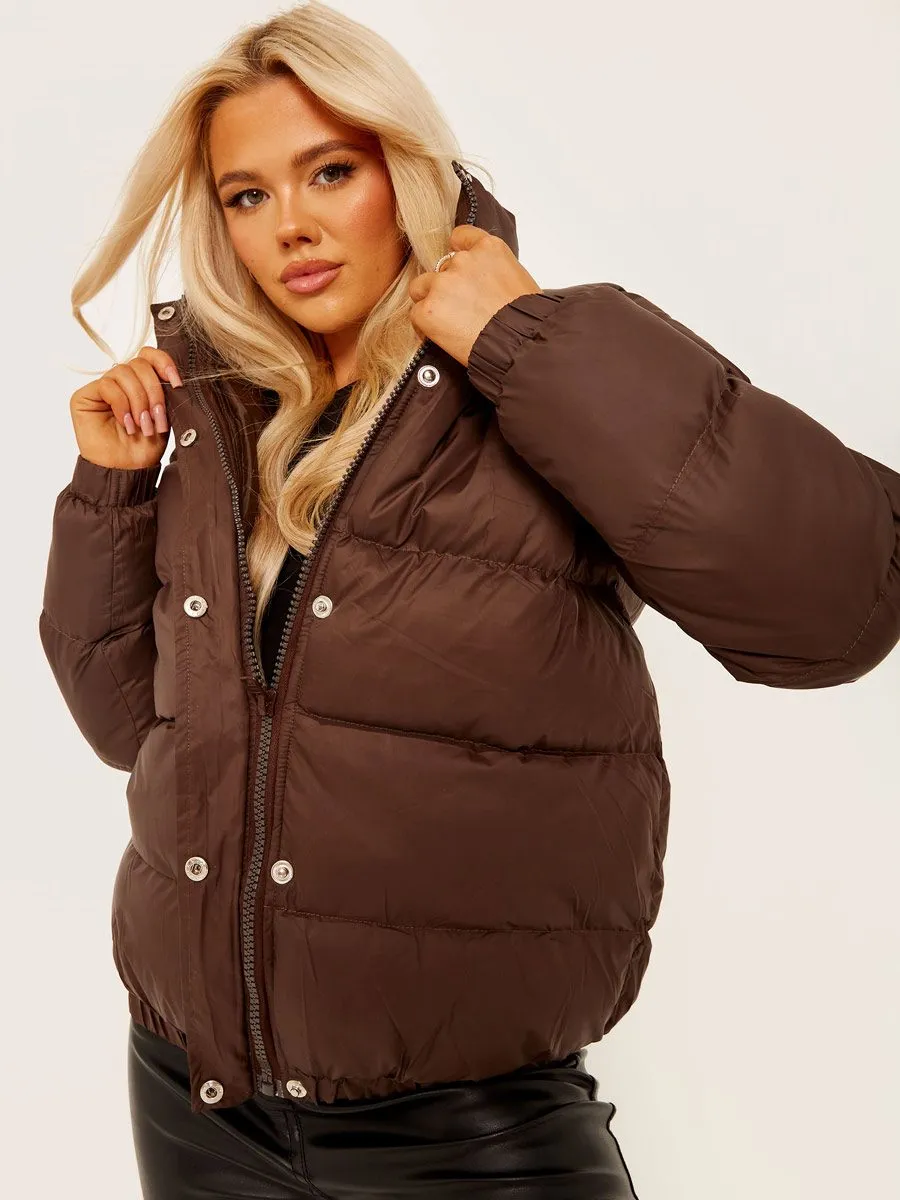 Allison Padded Puffer Jacket In Brown