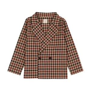 Analogie Plaid Blazer in Tan