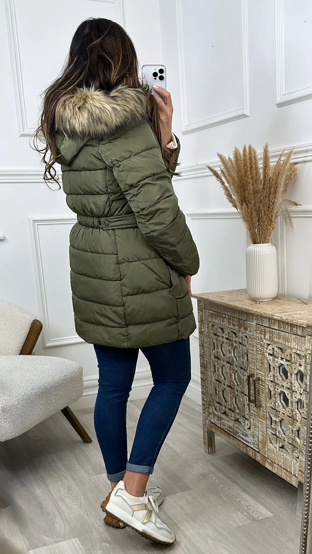 Anetta Khaki Puffer Jacket