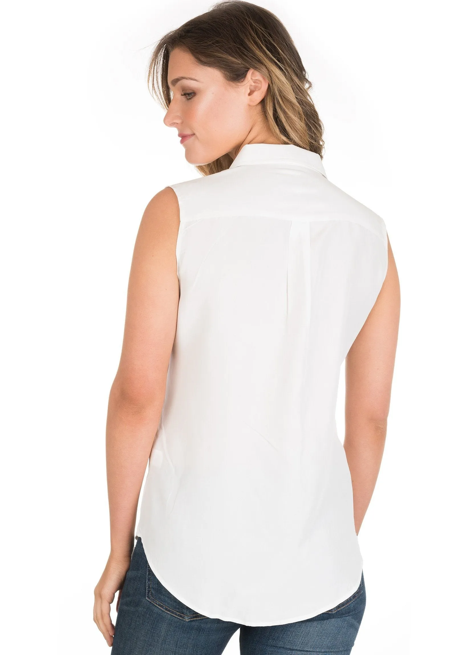 Aura-Silk White SS Silk Shirt