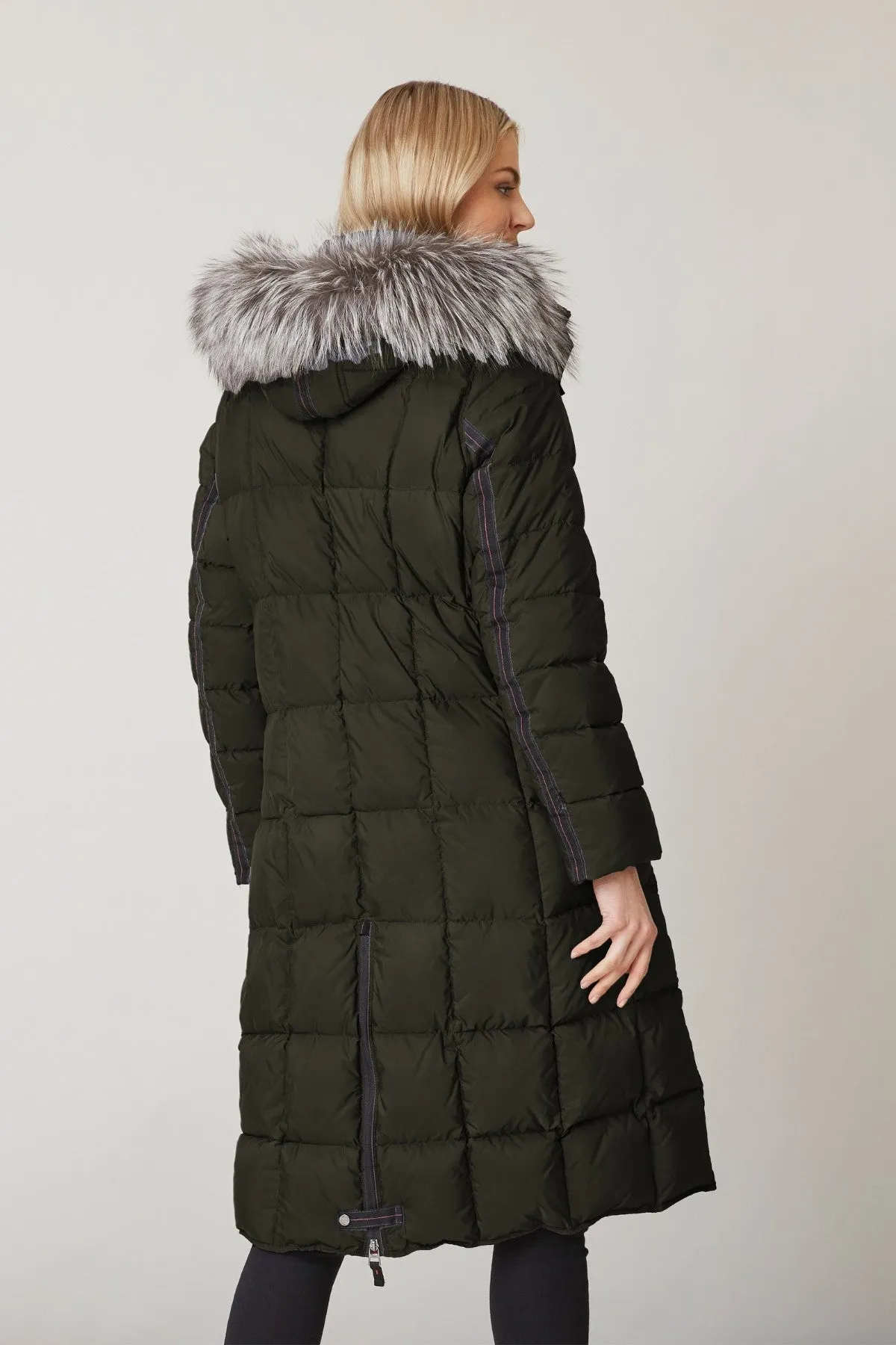 BETTY Full-Length Down Coat with Fur Trim Hood 1060