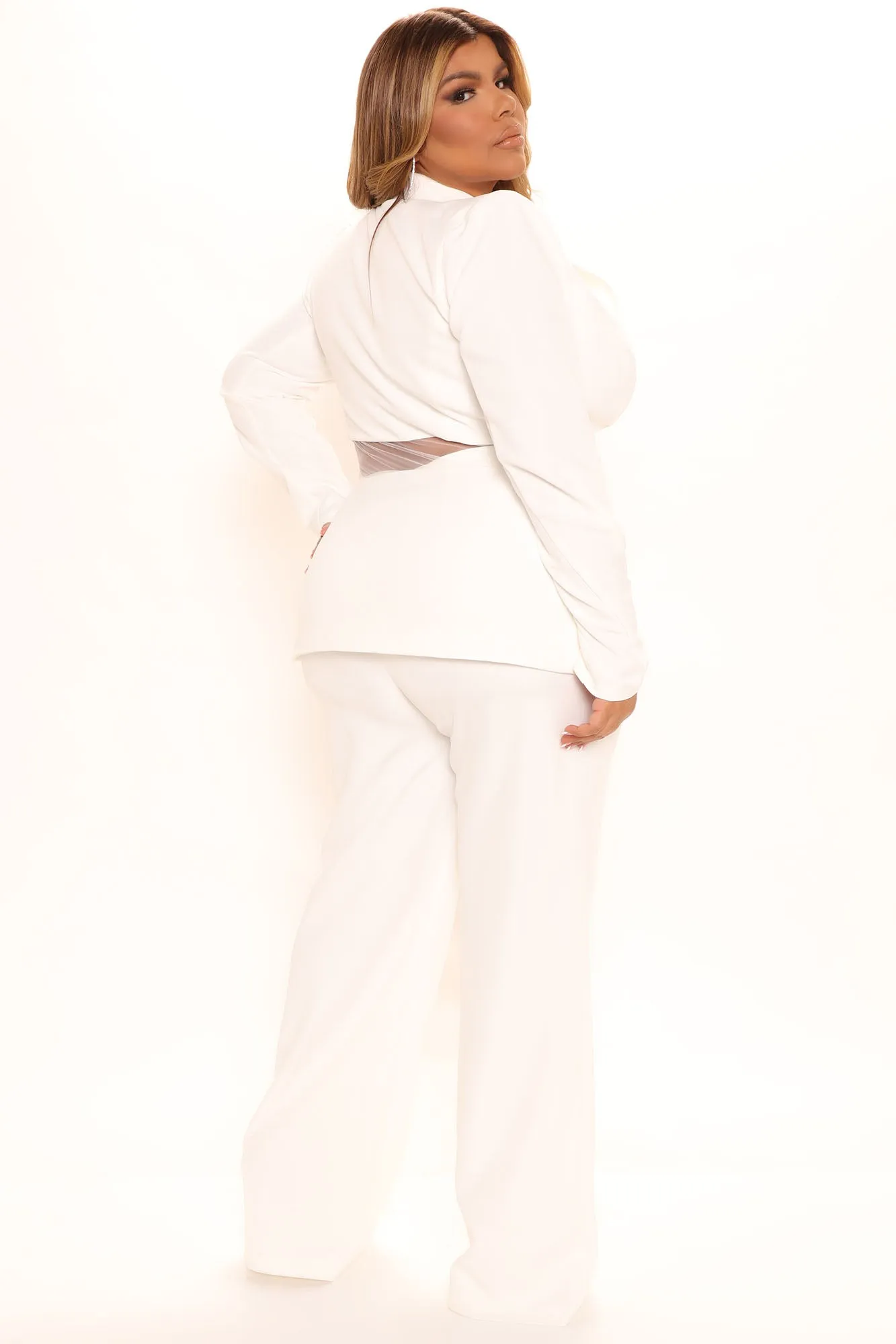 Big Plans Blazer Pant Set - White