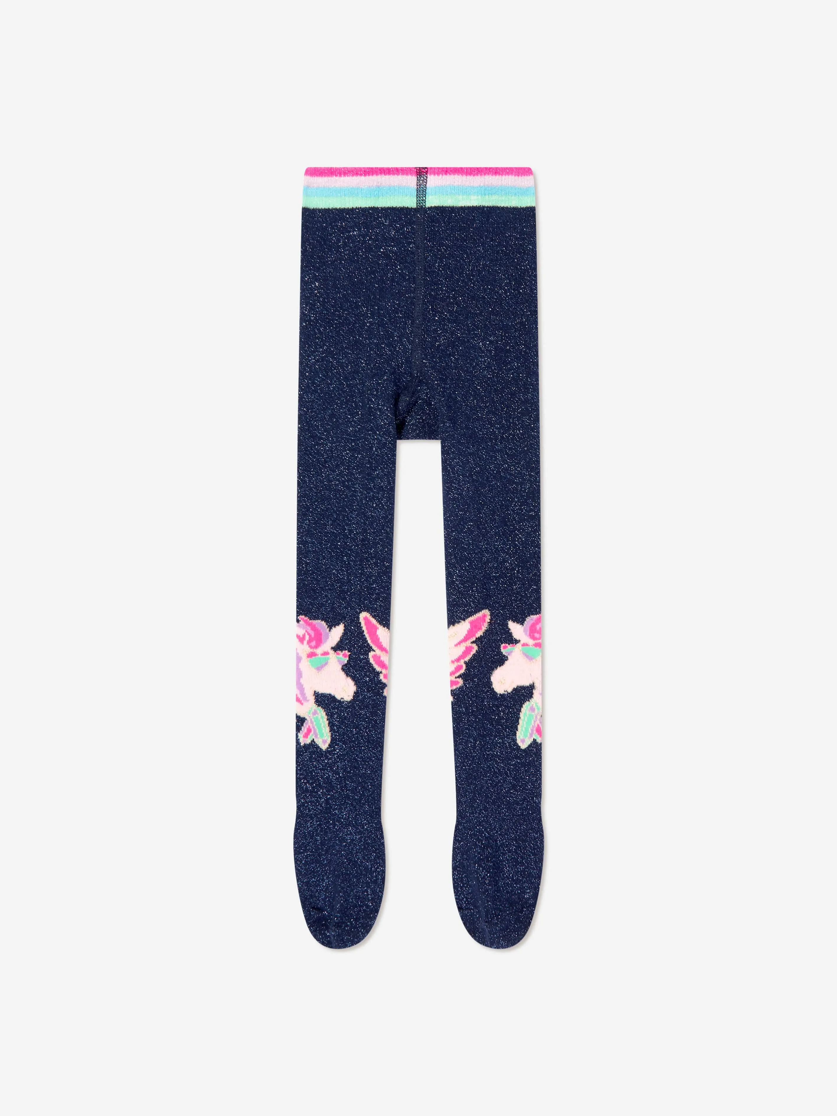 Billieblush Girls Unicorn Tights in Navy