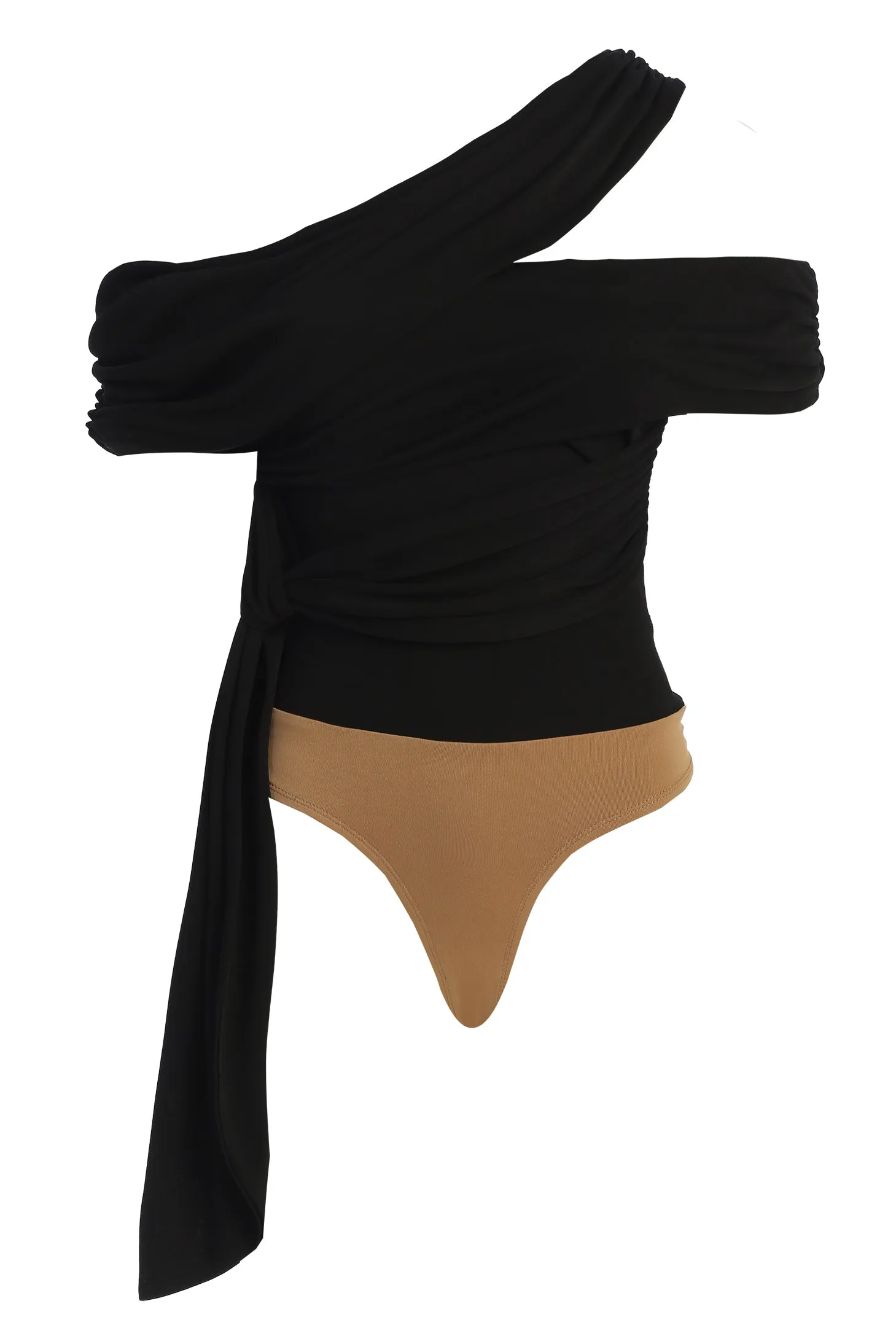 Black Above All Drape Bodysuit