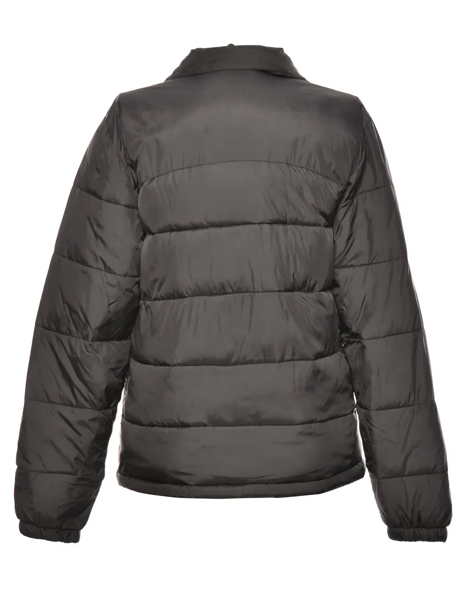 Black Champion Zip-Front Puffer Jacket - S