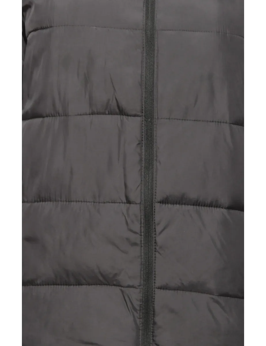 Black Champion Zip-Front Puffer Jacket - S