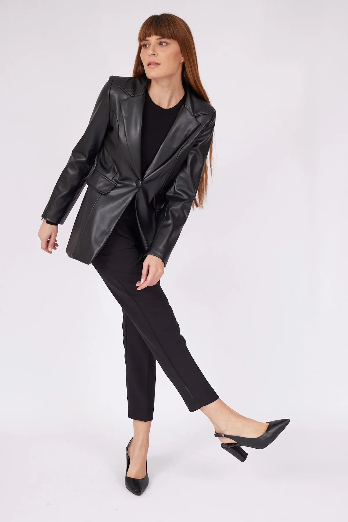 BLACK STRAIGHT LEATHER JACKET