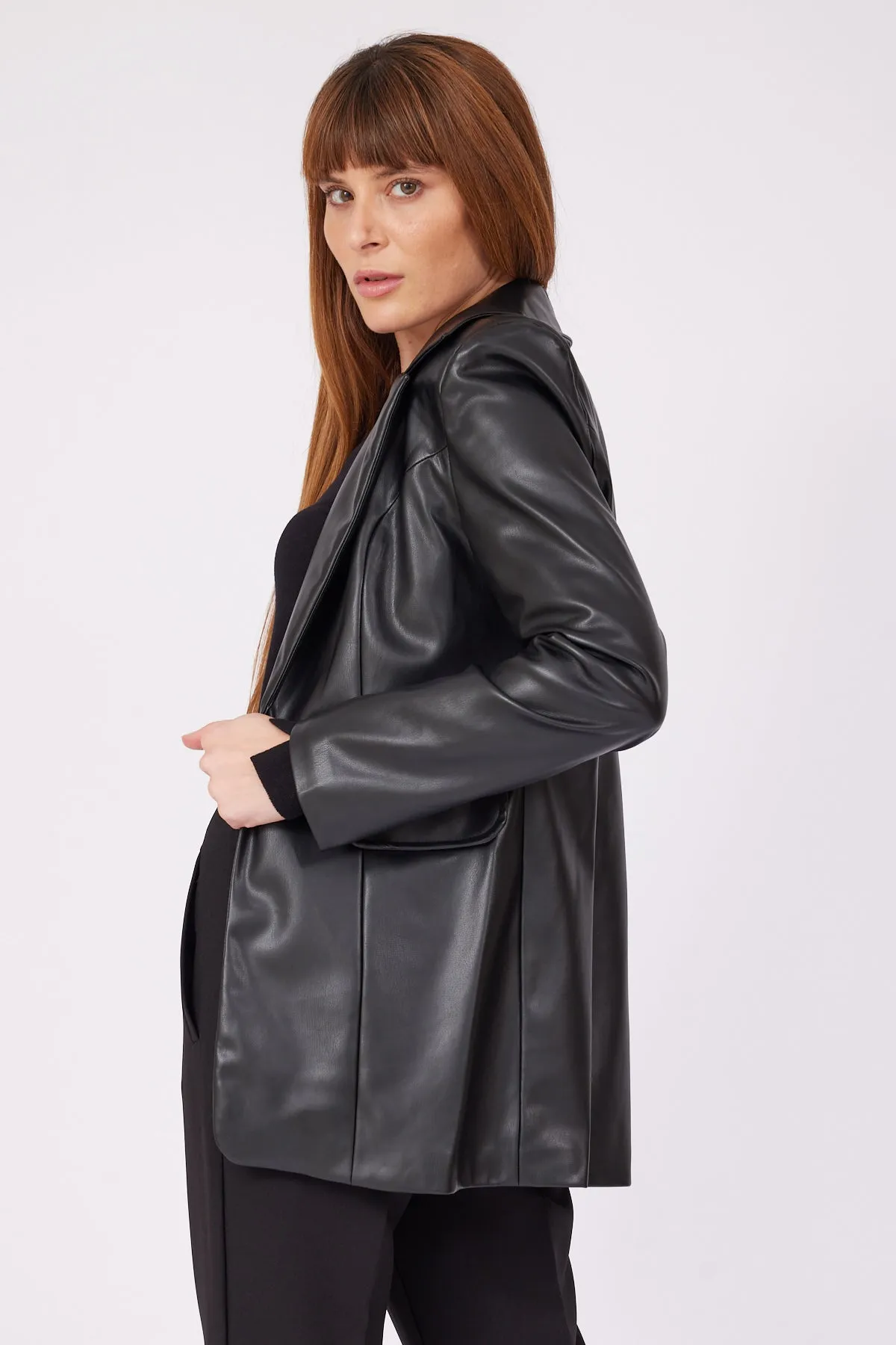 BLACK STRAIGHT LEATHER JACKET