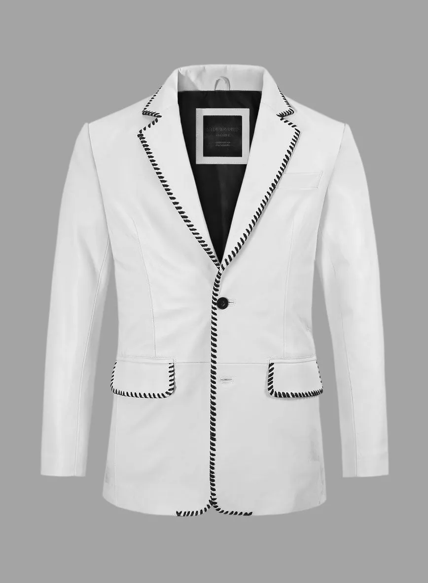 Black Striped White Medieval Blazer