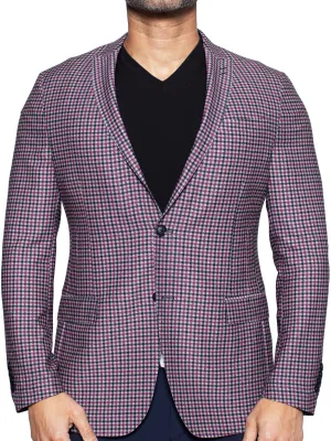 Blazer Unconstructed Houndstooth Pink