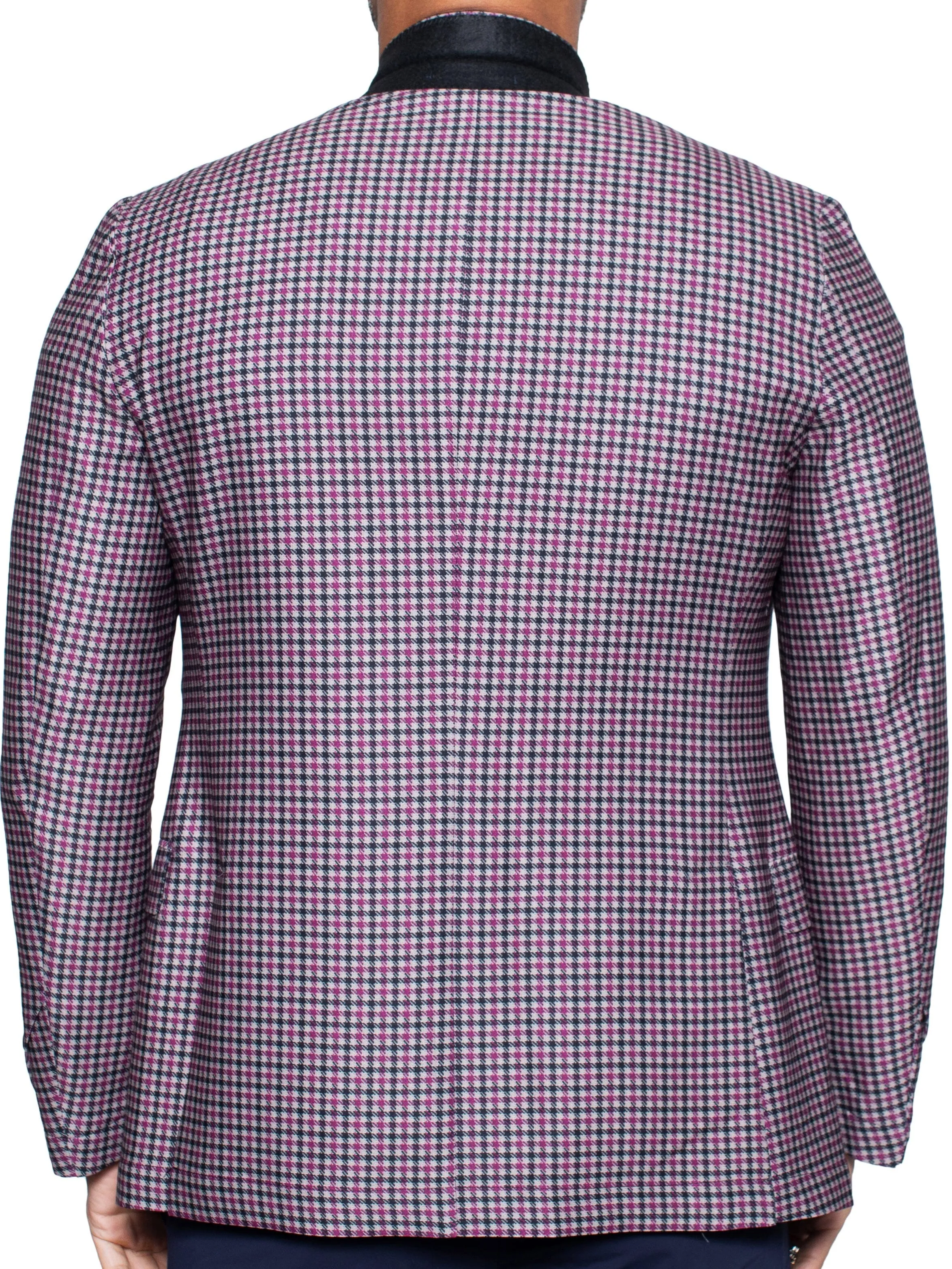 Blazer Unconstructed Houndstooth Pink