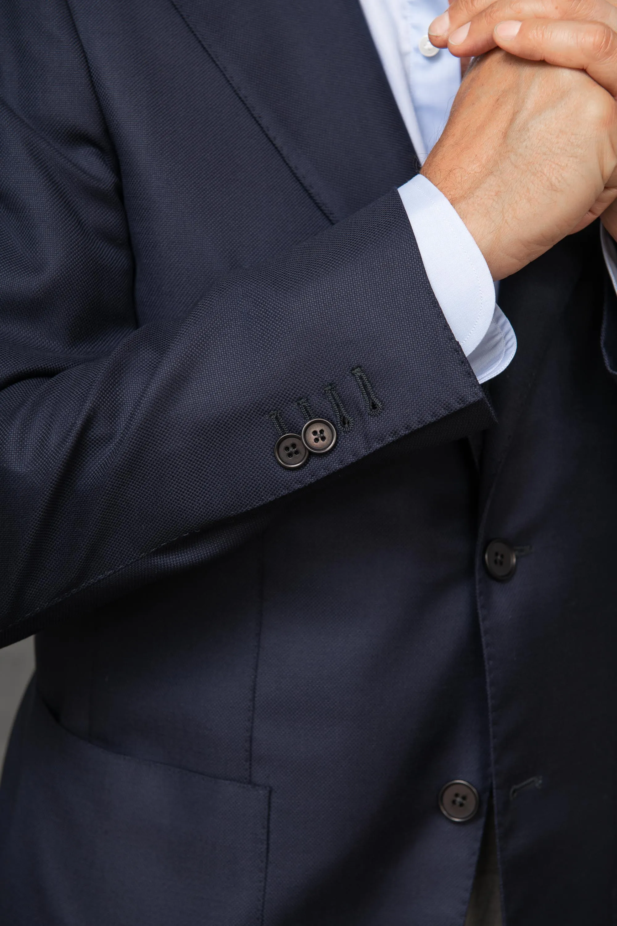 Blue Full Canvas Blazer in Loro Piana Wool - Made in Italy