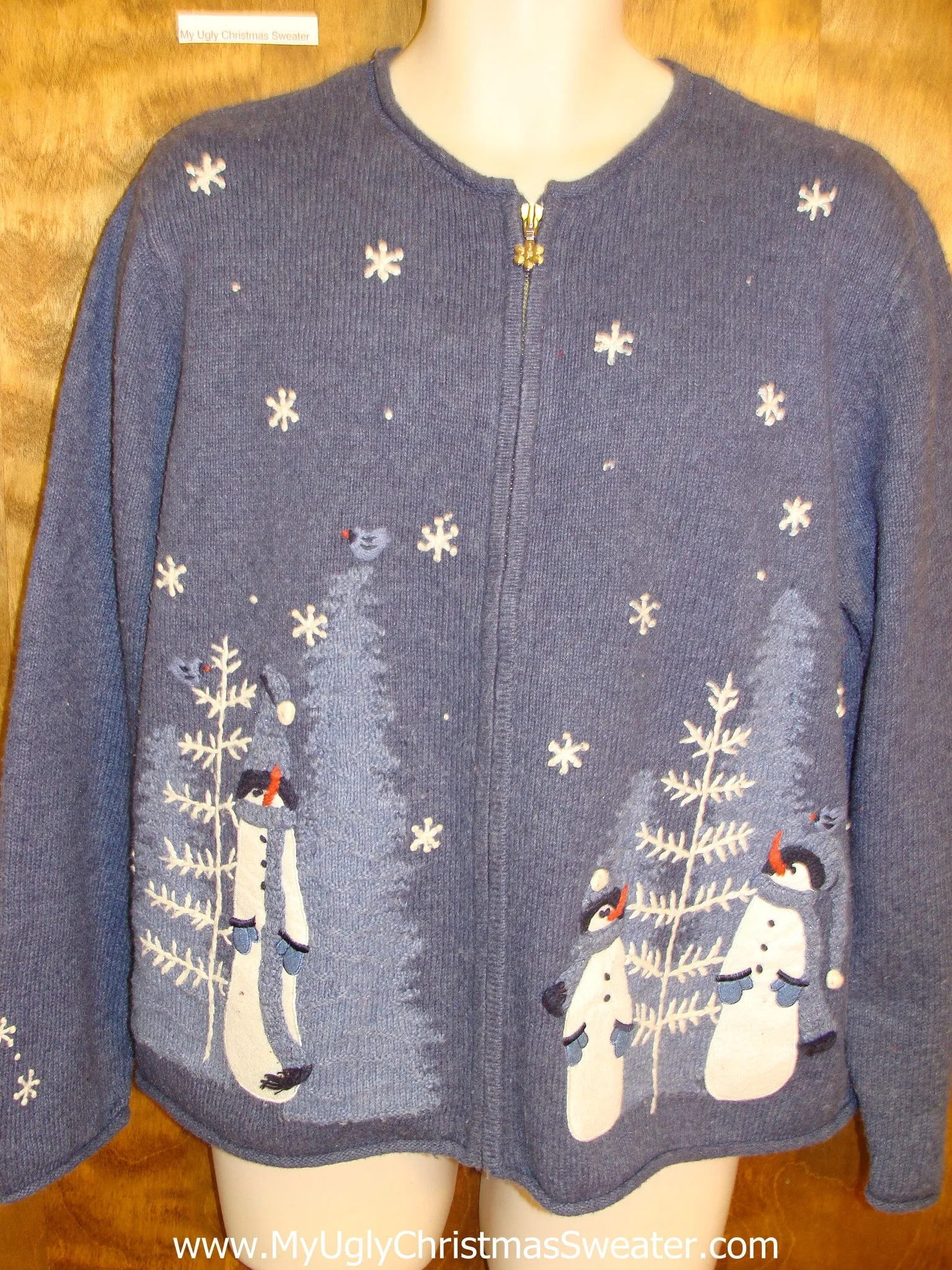 Blue Two Sided Horrible Christmas Sweater