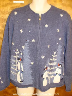 Blue Two Sided Horrible Christmas Sweater