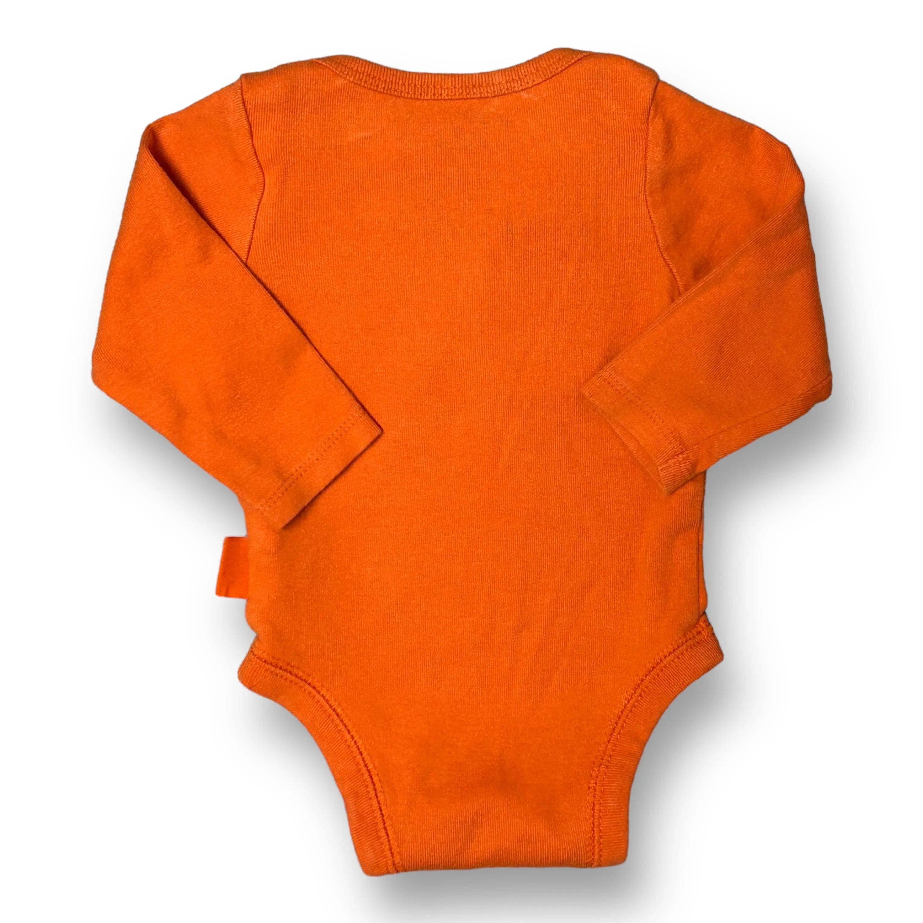 Boys Old Navy Size 0-3 Months Orange Stitched Ghost Halloween Bodysuit