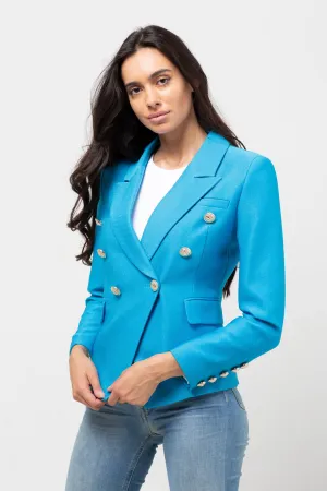 BRIGHT BLUE BLAZER GOLD BUTTONS