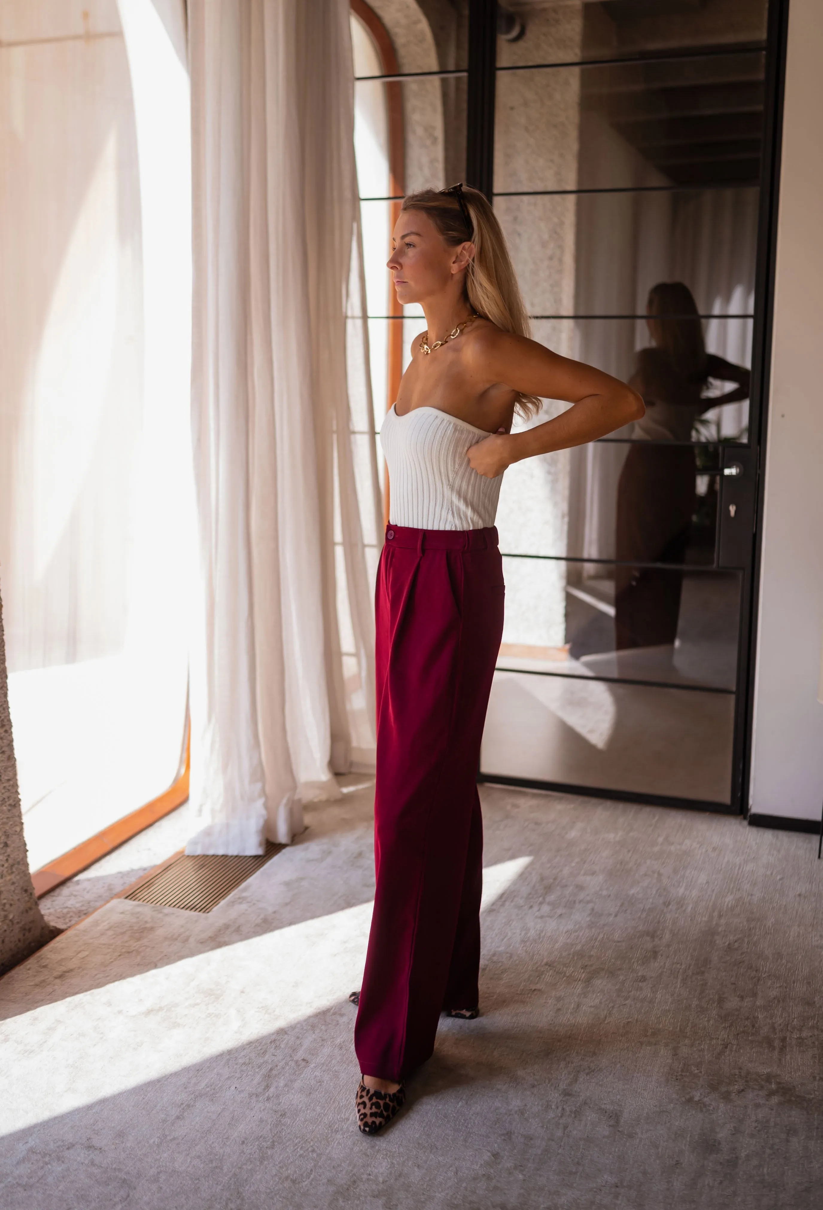 Burgundy Azra Pants