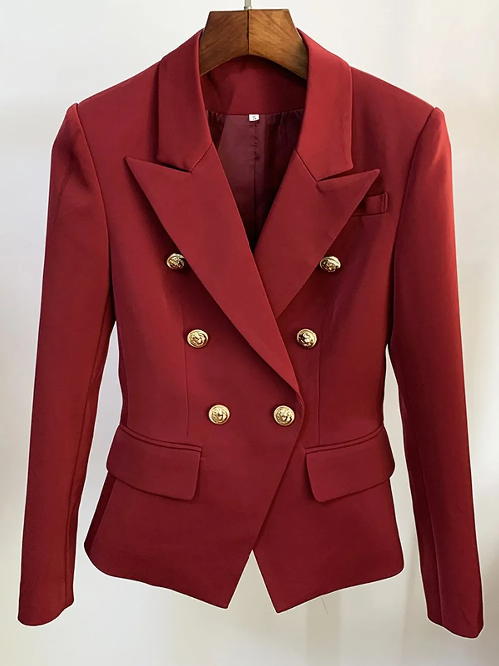 Burgundy Double Breasted Blazer