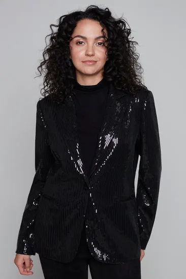 Carre Noir- Sequin Black Blazer