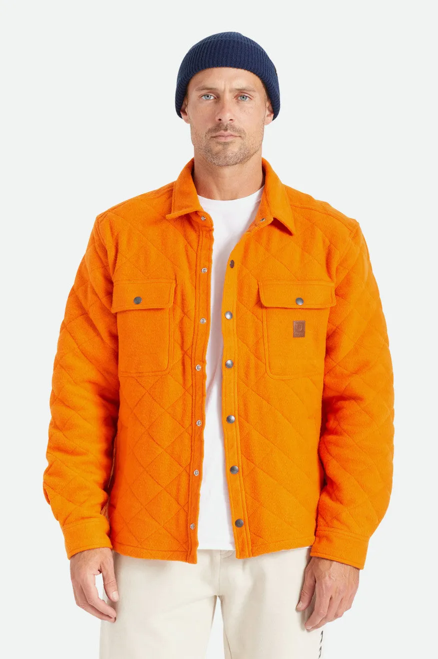 Cass Quilted Fleece Jacket - Burnt Orange