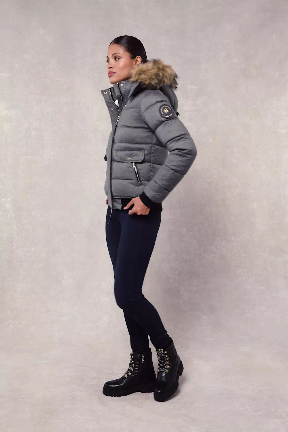 Cervinia Puffer (Light Grey Tweed)