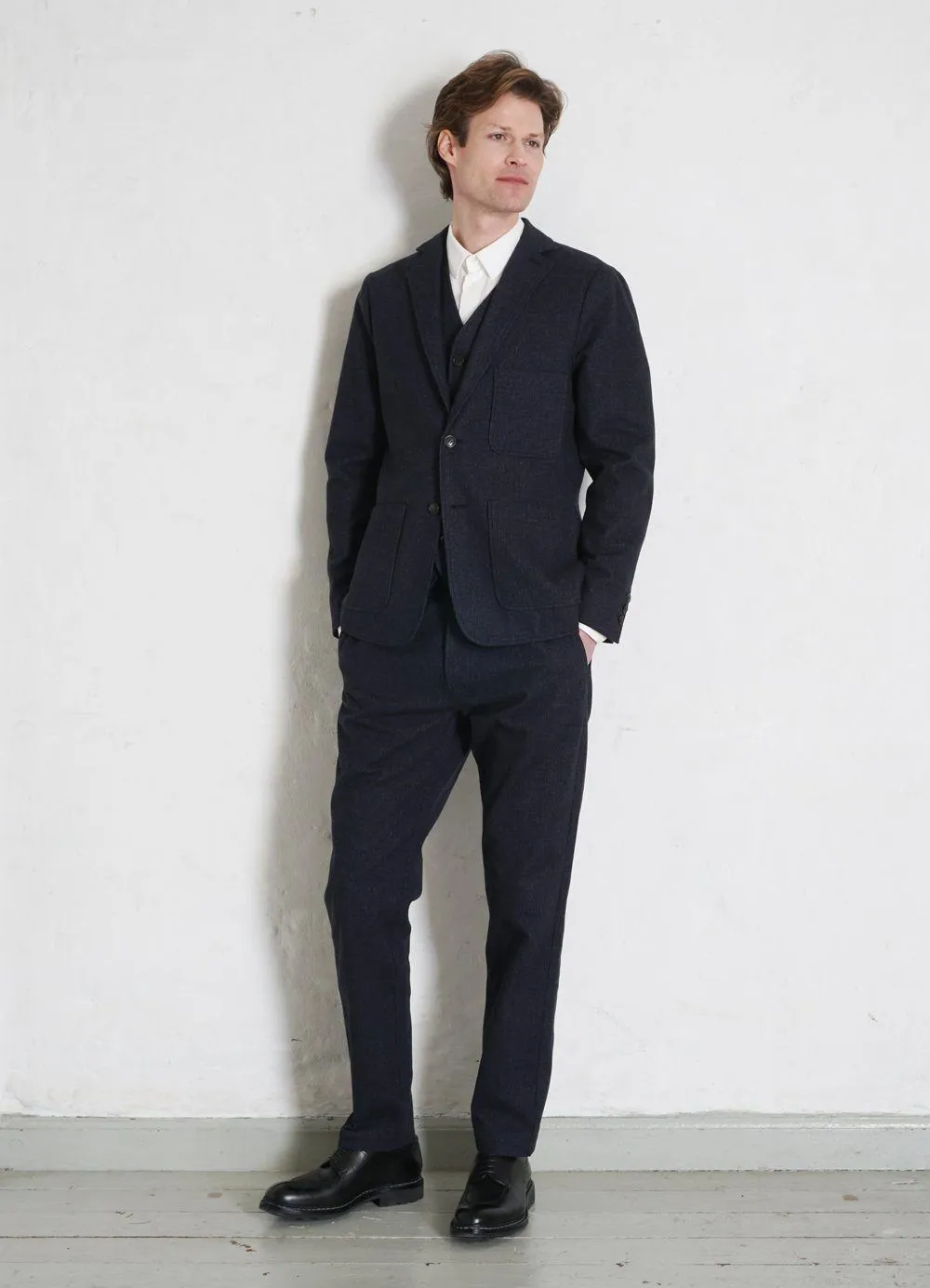 CHRIS | Classic Two Button Blazer | Brushed Blue