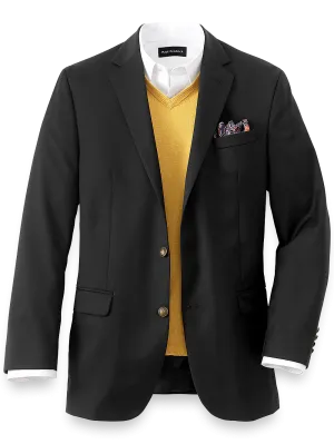 Classic Fit Wool Travel Blazer - Black