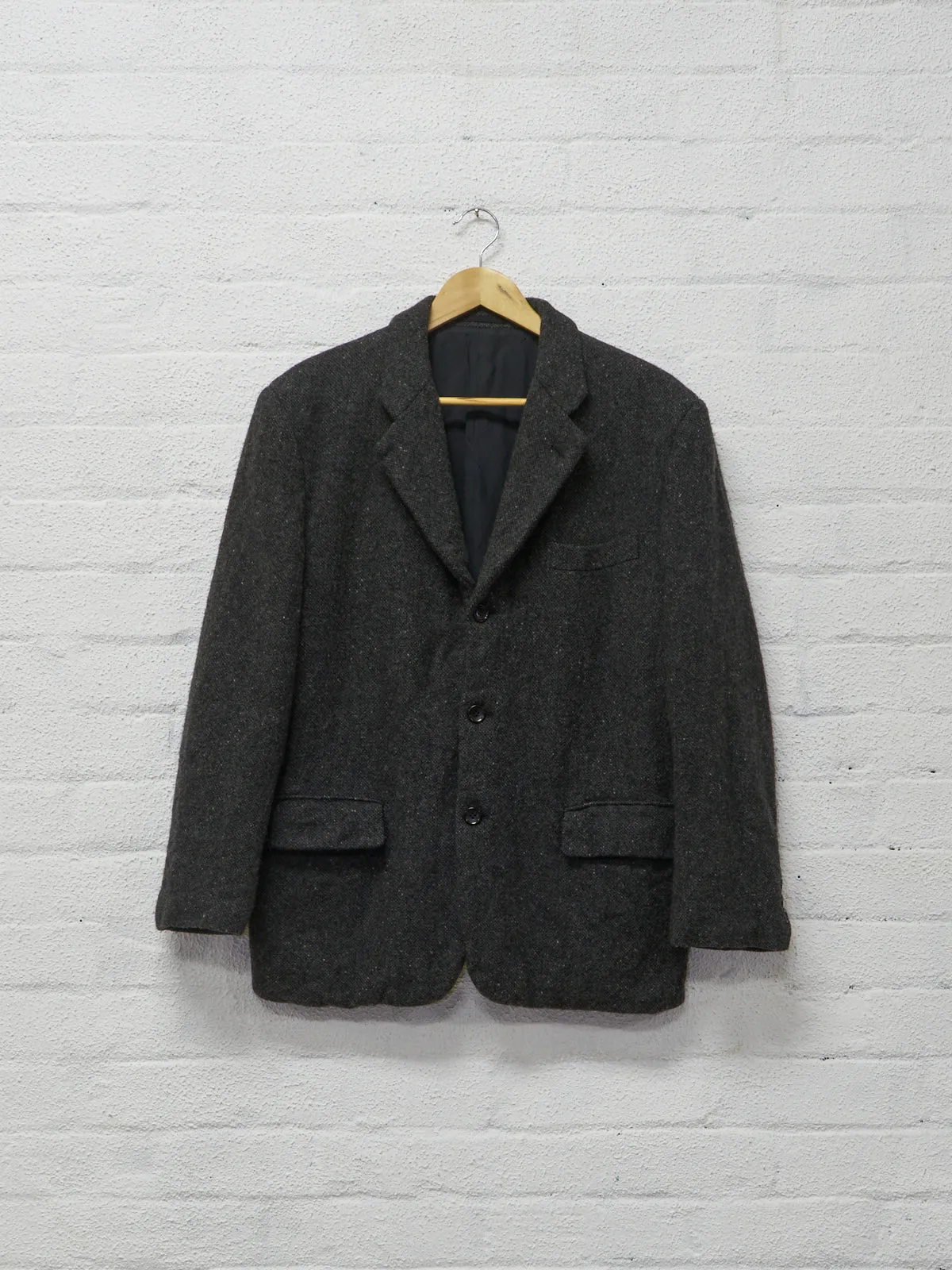 Comme des Garcons Homme 2003 grey boiled wool 3 button blazer - mens S M