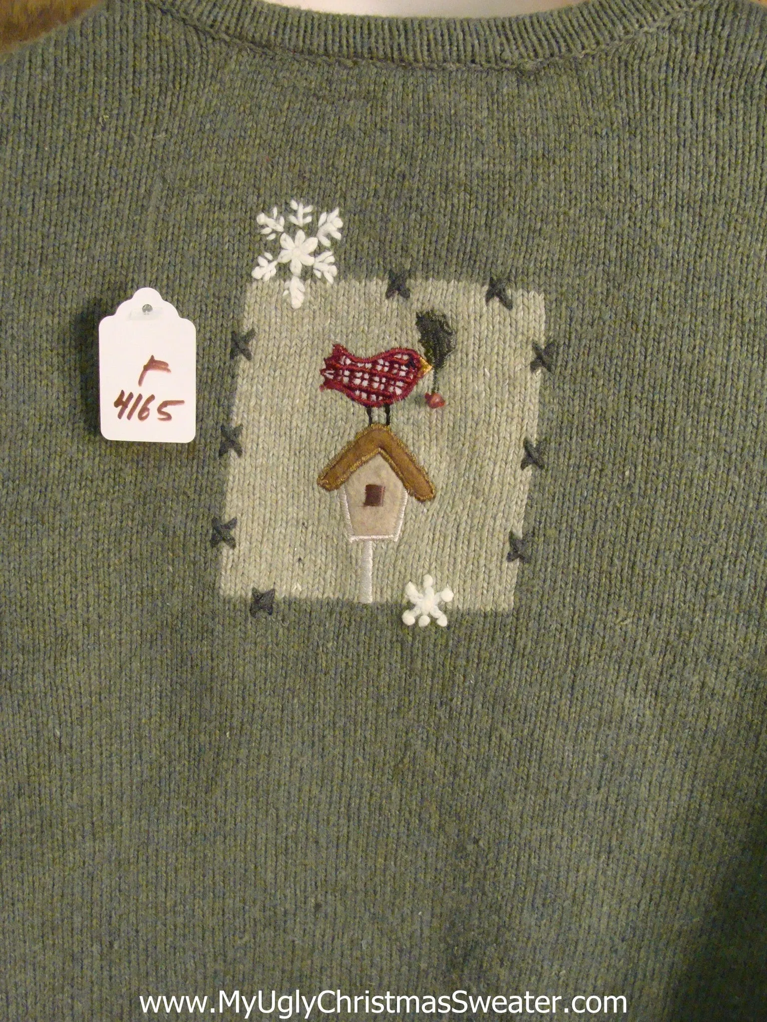 Crafty Plaid Themed Green Ugly Christmas Sweater