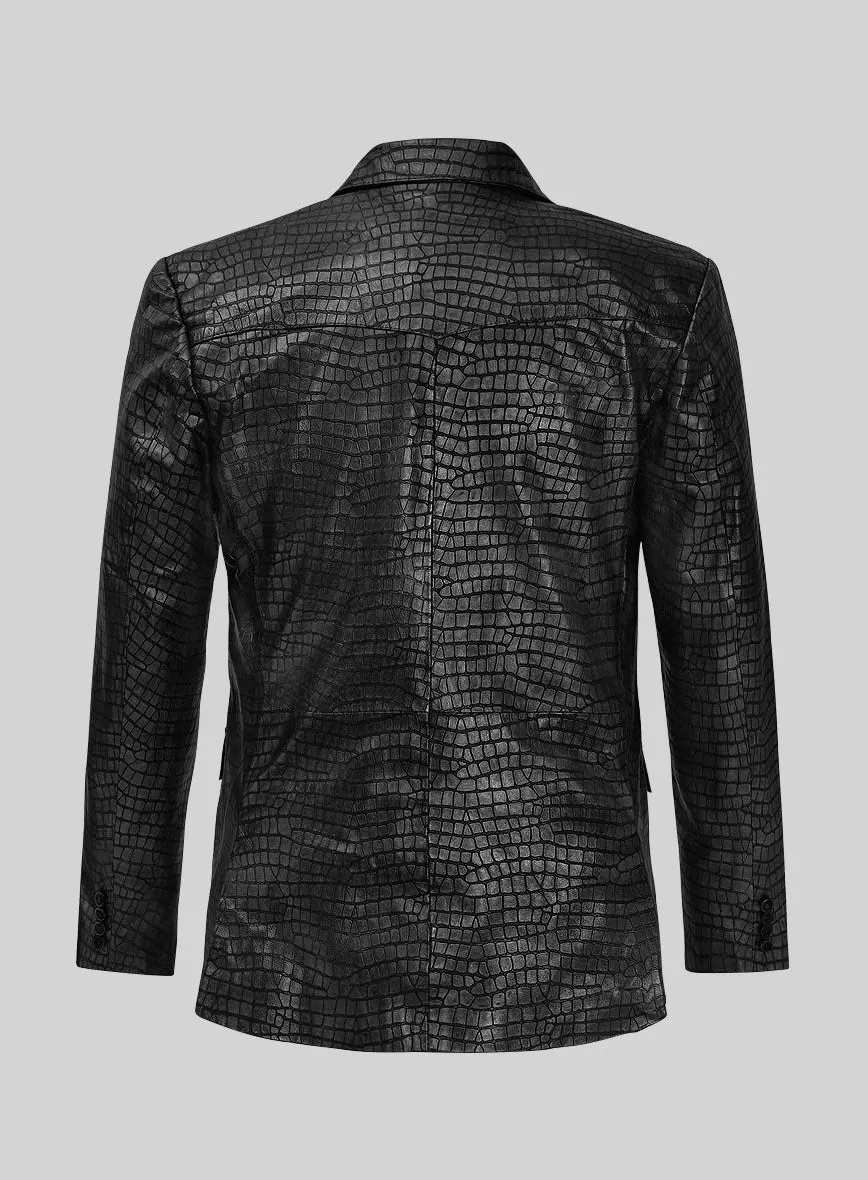 Croc Black Western Leather Blazer