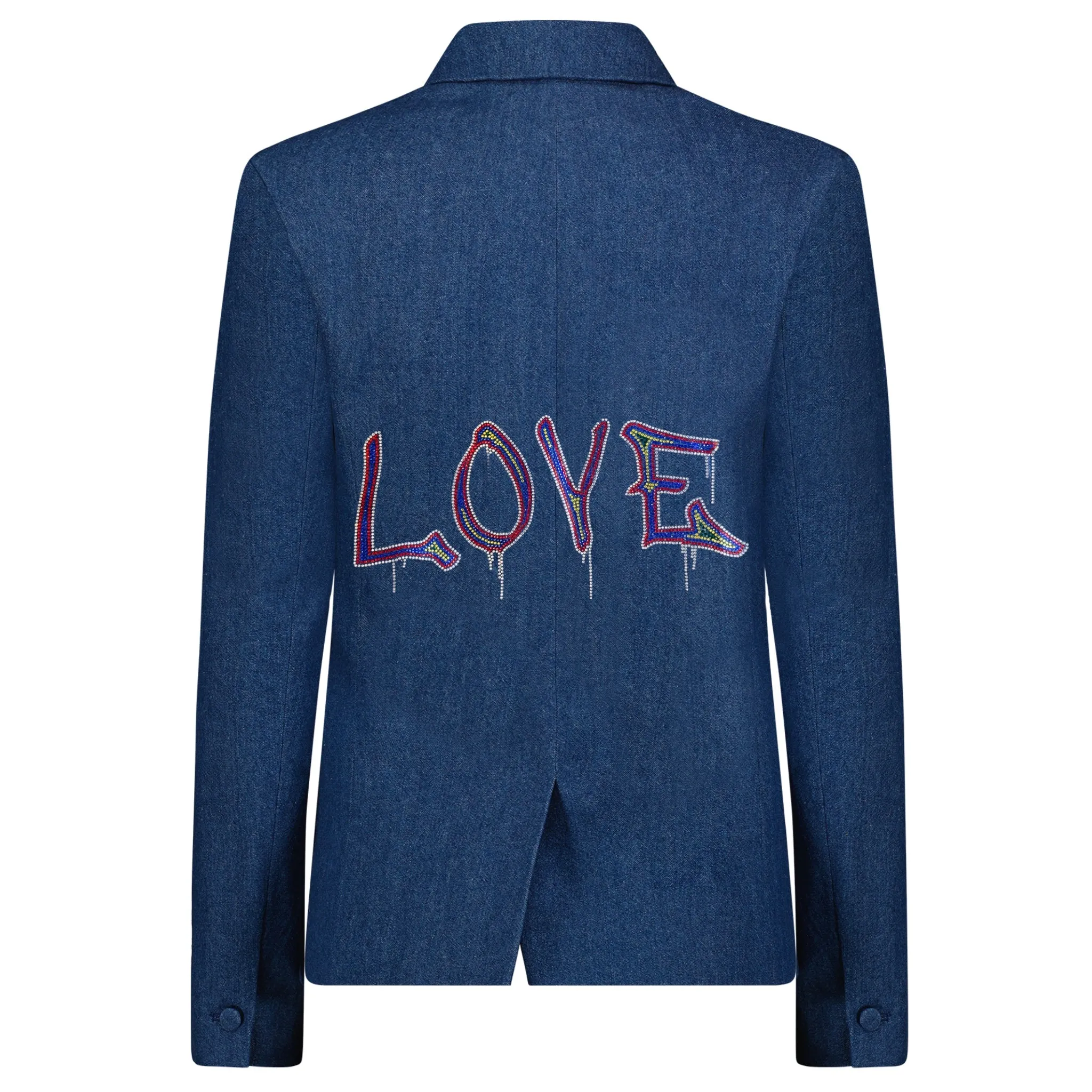 Crystals Love Drip Blazer  - Denim