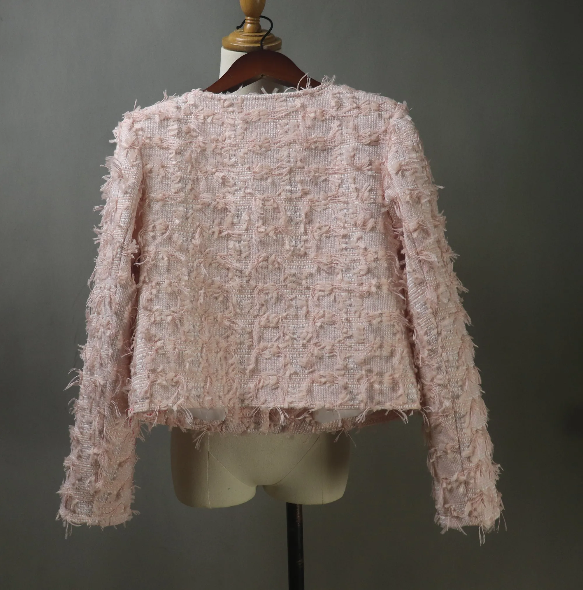 Custom Made Baby Pink Tweed Jacket