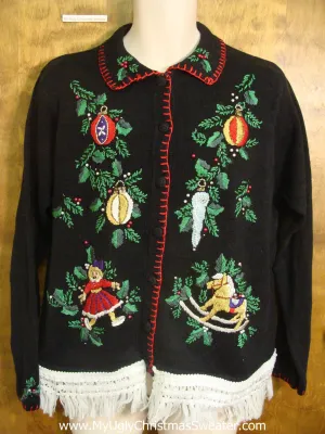 Cute Black Fancy Christmas Sweater