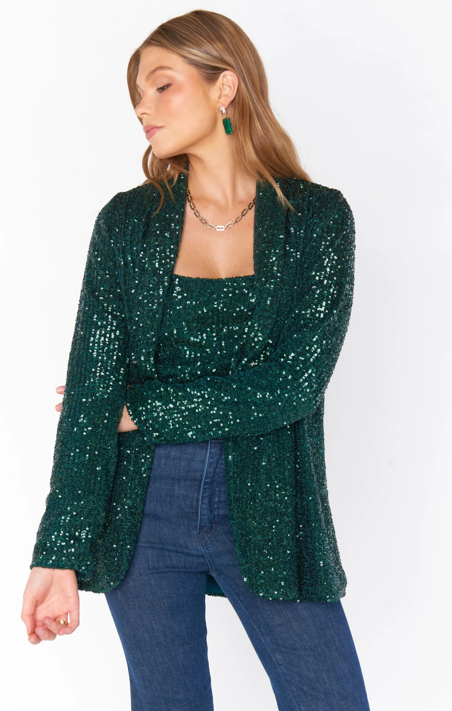 Dance Blazer Emerald Sequins