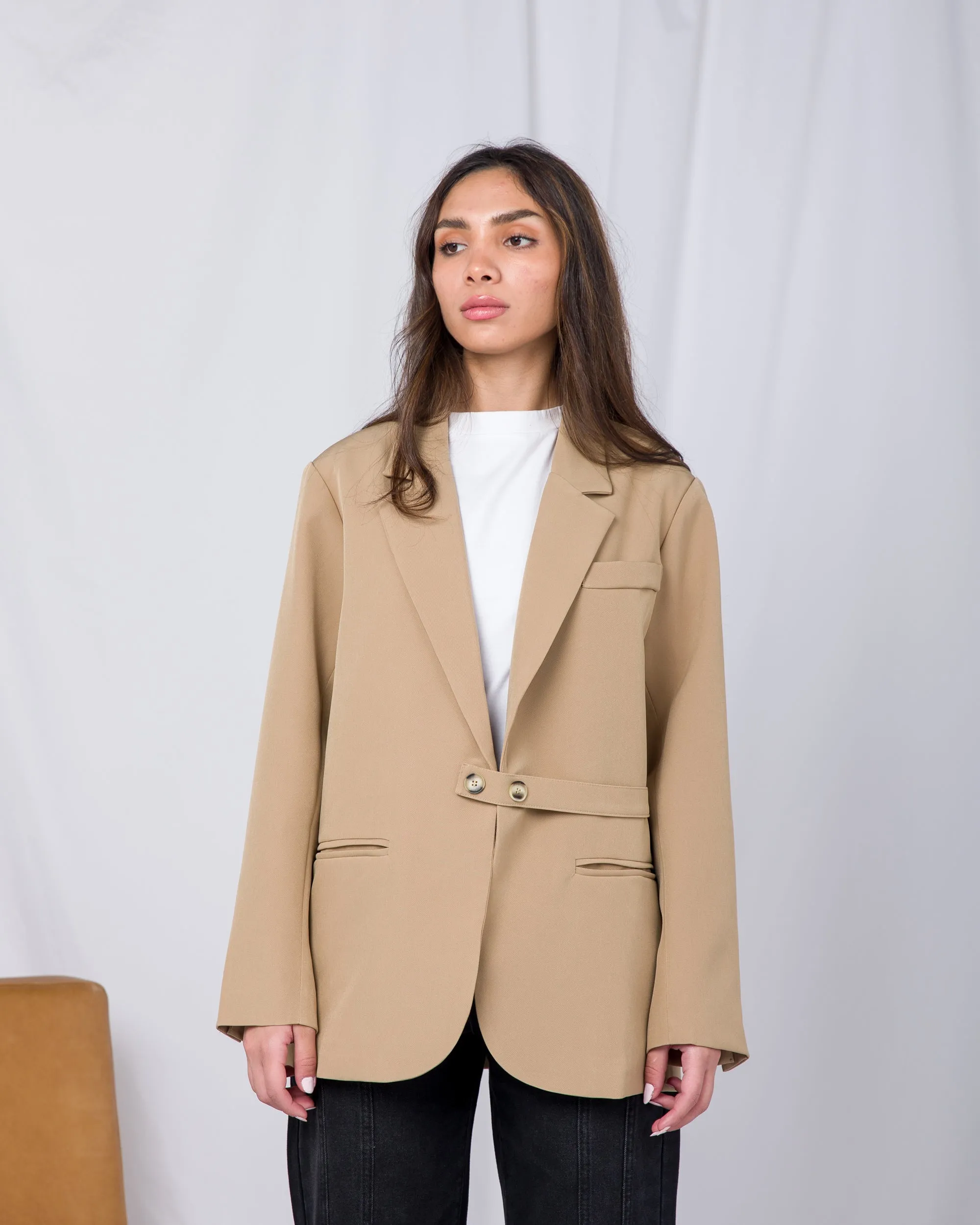 Dazy lapel neck buckle detail Blazer 2711 - بليزر