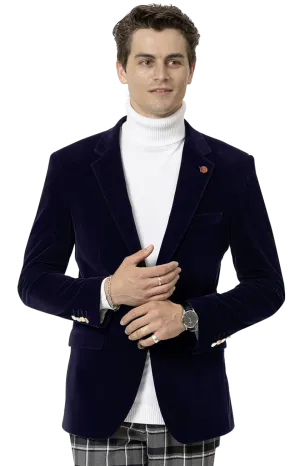 EJ Samuel Navy Velvet Blazer J134