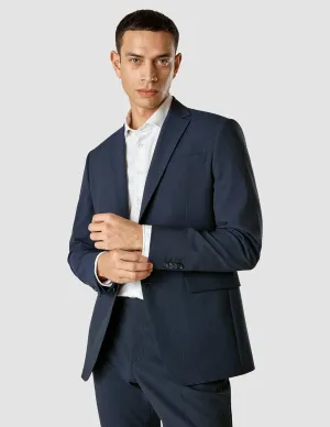 Essential Blazer Navy Melange Slim