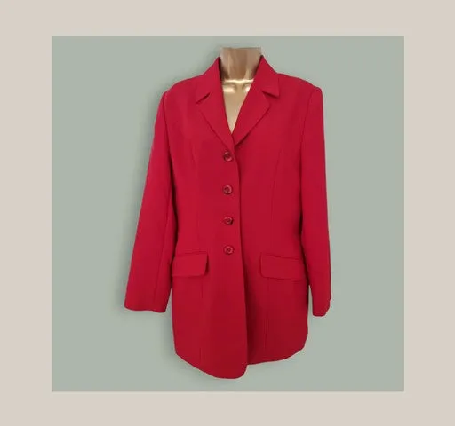 Essentials Womens Red Fitted Lined Jacket UK 12