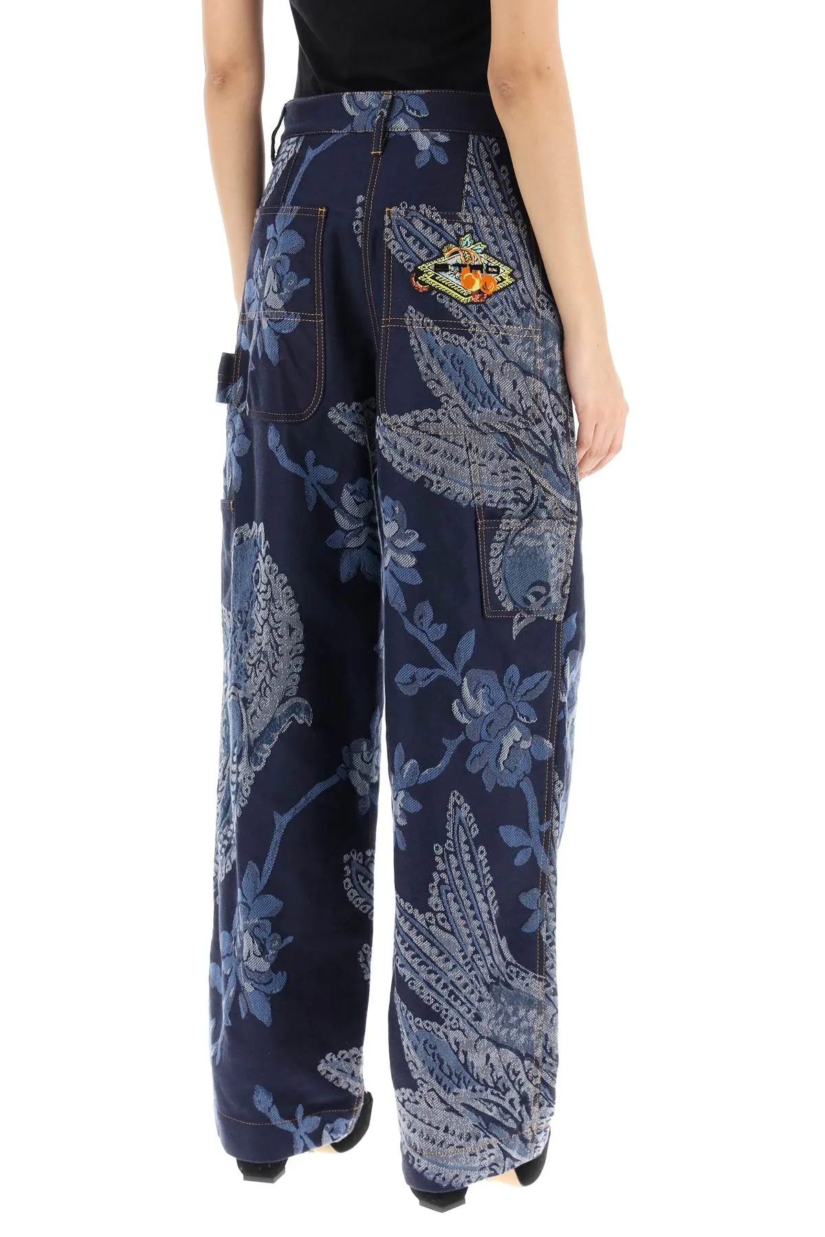 Etro jacquard denim pants