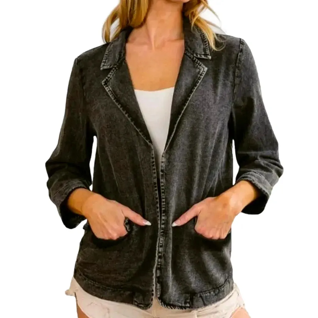 Fashion vintage women's denim blazer