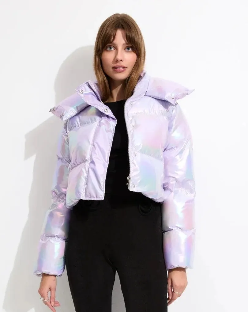 Fractals Puffer Jacket | Frosted Lilac