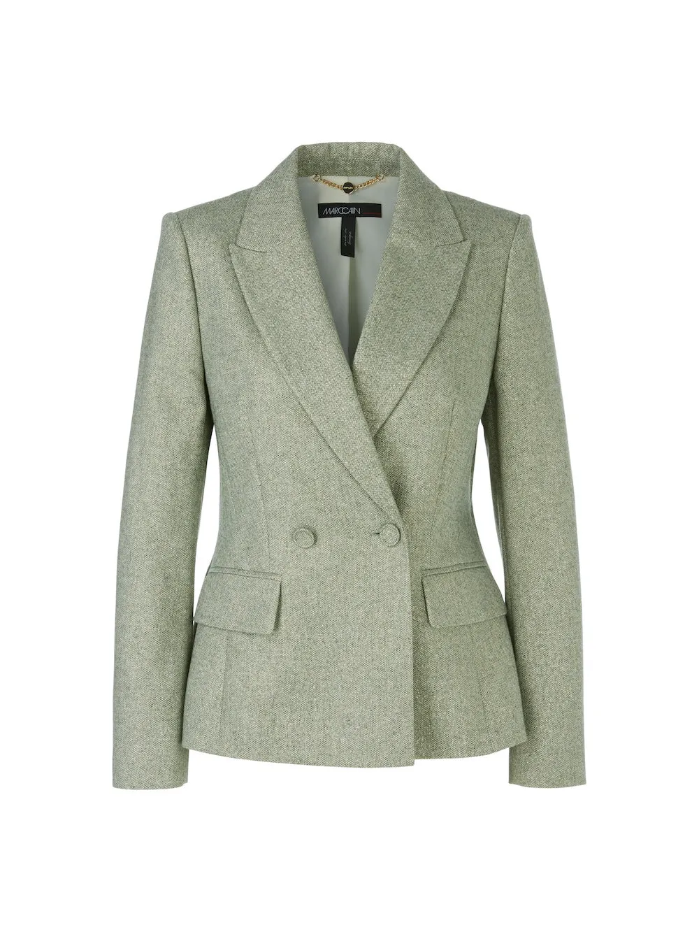 Frozen Sage Double Breasted Lurex Blazer