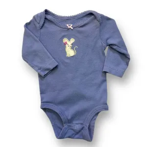 Girls Carter's Size 3 Months Purple Embroidered Mouse Bodysuit