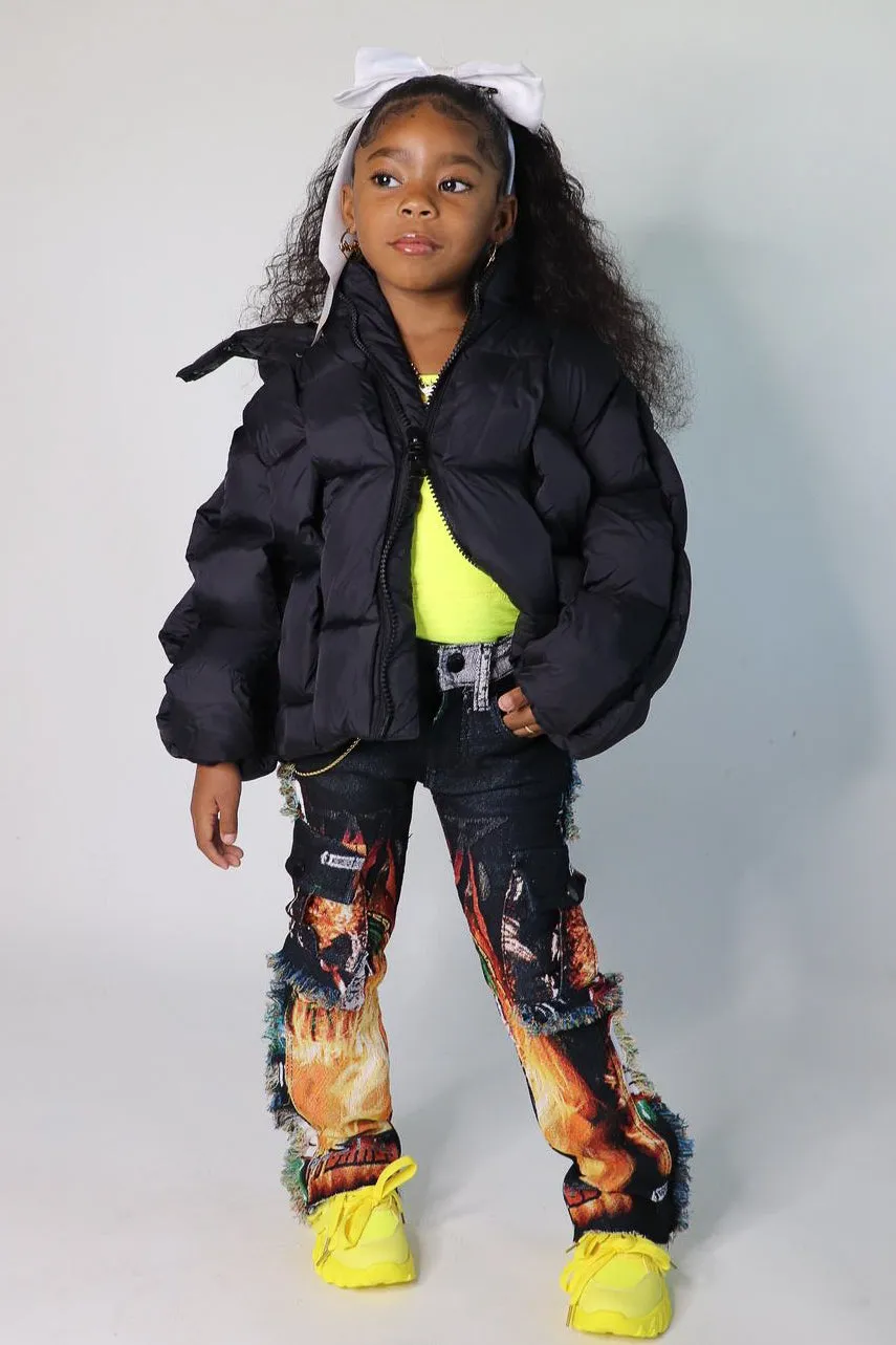 Girls Marlee Black Puffer Jacket